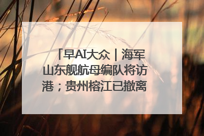 早AI大众｜海军山东舰航母编队将访港；贵州榕江已撤离转移群众超4万人