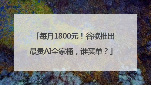 每月1800元！谷歌推出最贵AI全家桶，谁买单？