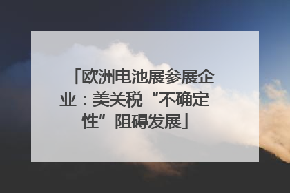 欧洲电池展参展企业：美关税“不确定性”阻碍发展