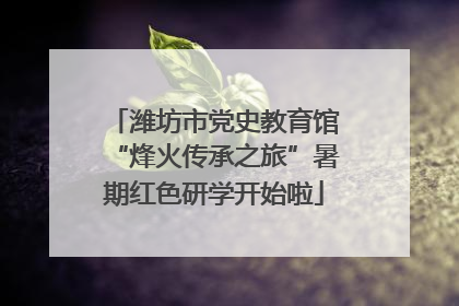 潍坊市党史教育馆“烽火传承之旅”暑期红色研学开始啦