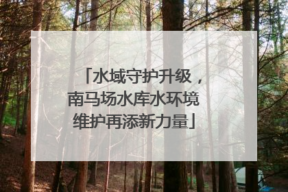 水域守护升级，南马场水库水环境维护再添新力量