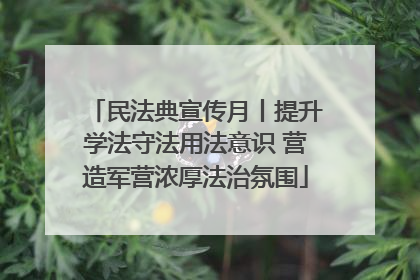民法典宣传月丨提升学法守法用法意识 营造军营浓厚法治氛围
