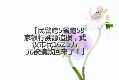 民警跨5省跑58家银行溯源追损，武汉市民162.5万元被骗款回来了！
