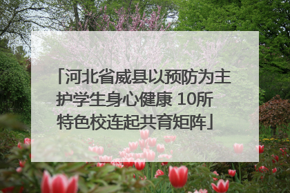 河北省威县以预防为主护学生身心健康 10所特色校连起共育矩阵