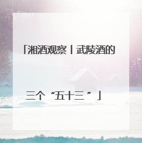 湘酒观察丨武陵酒的三个“五十三 ”