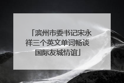 滨州市委书记宋永祥三个英文单词畅谈国际友城情谊