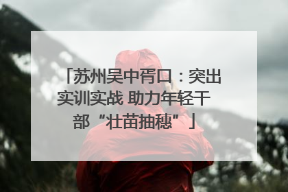 苏州吴中胥口：突出实训实战 助力年轻干部“壮苗抽穗”