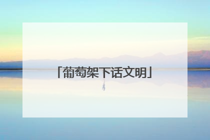 葡萄架下话文明