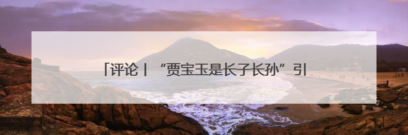 评论丨“贾宝玉是长子长孙”引争议，要较真内容也要包容失误