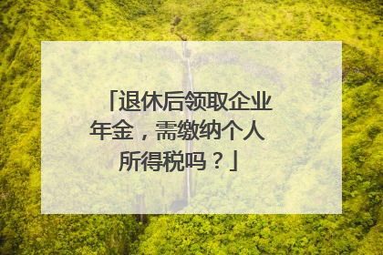 退休后领取企业年金，需缴纳个人所得税吗？