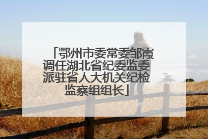 鄂州市委常委邹霞调任湖北省纪委监委派驻省人大机关纪检监察组组长