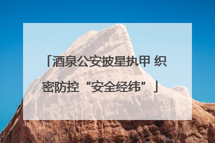 酒泉公安披星执甲 织密防控“安全经纬”