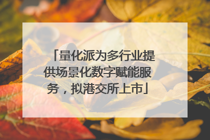 量化派为多行业提供场景化数字赋能服务，拟港交所上市