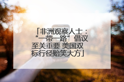 非洲观察人士：“一带一路”倡议至关重要 美国双标行径贻笑大方