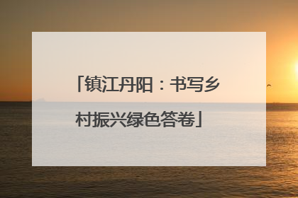 镇江丹阳：书写乡村振兴绿色答卷
