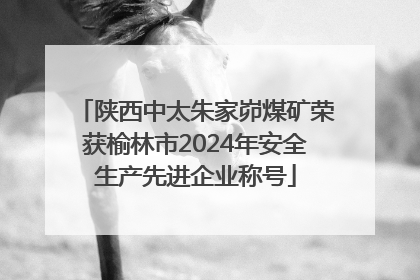 陕西中太朱家峁煤矿荣获榆林市2024年安全生产先进企业称号