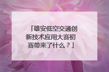 雄安低空交通创新技术应用大赛初赛带来了什么？