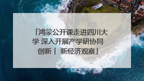鸿蒙公开课走进四川大学 深入开展产学研协同创新丨 新经济观察