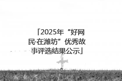 2025年“好网民·在潍坊”优秀故事评选结果公示