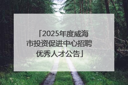 2025年度威海市投资促进中心招聘优秀人才公告