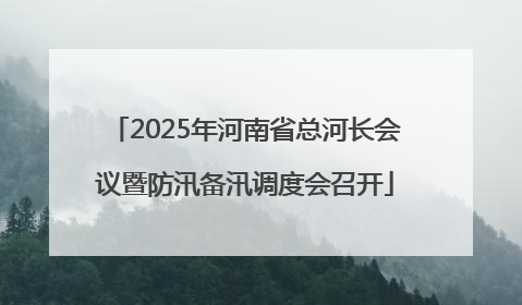 2025年河南省总河长会议暨防汛备汛调度会召开