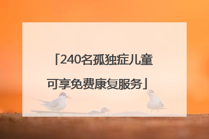 240名孤独症儿童可享免费康复服务
